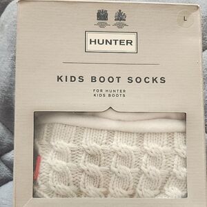 Hunter Kids Cable Knit Boot Socks - Cream